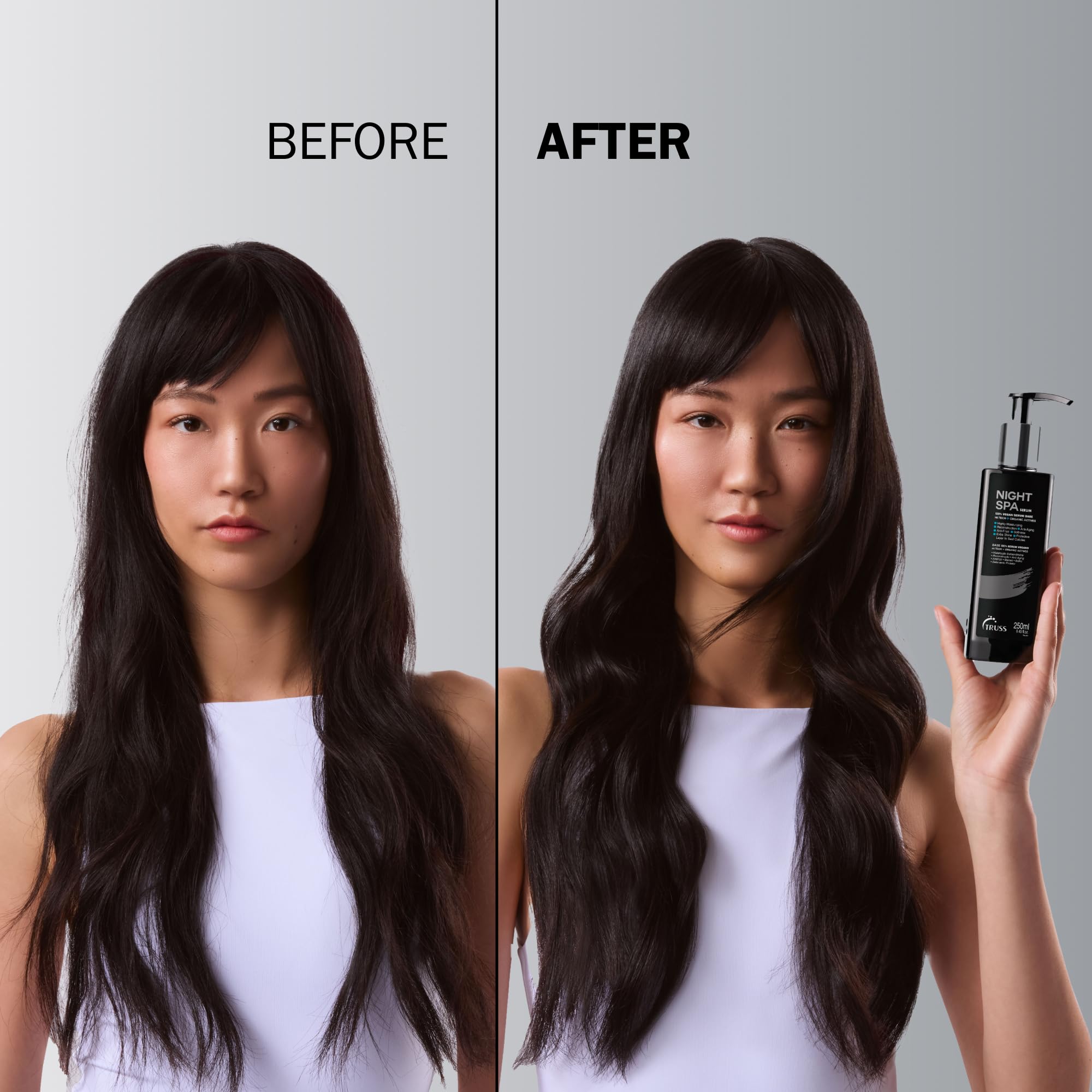 TRUSS Night Spa overnight mask being dispensed onto hair ends
