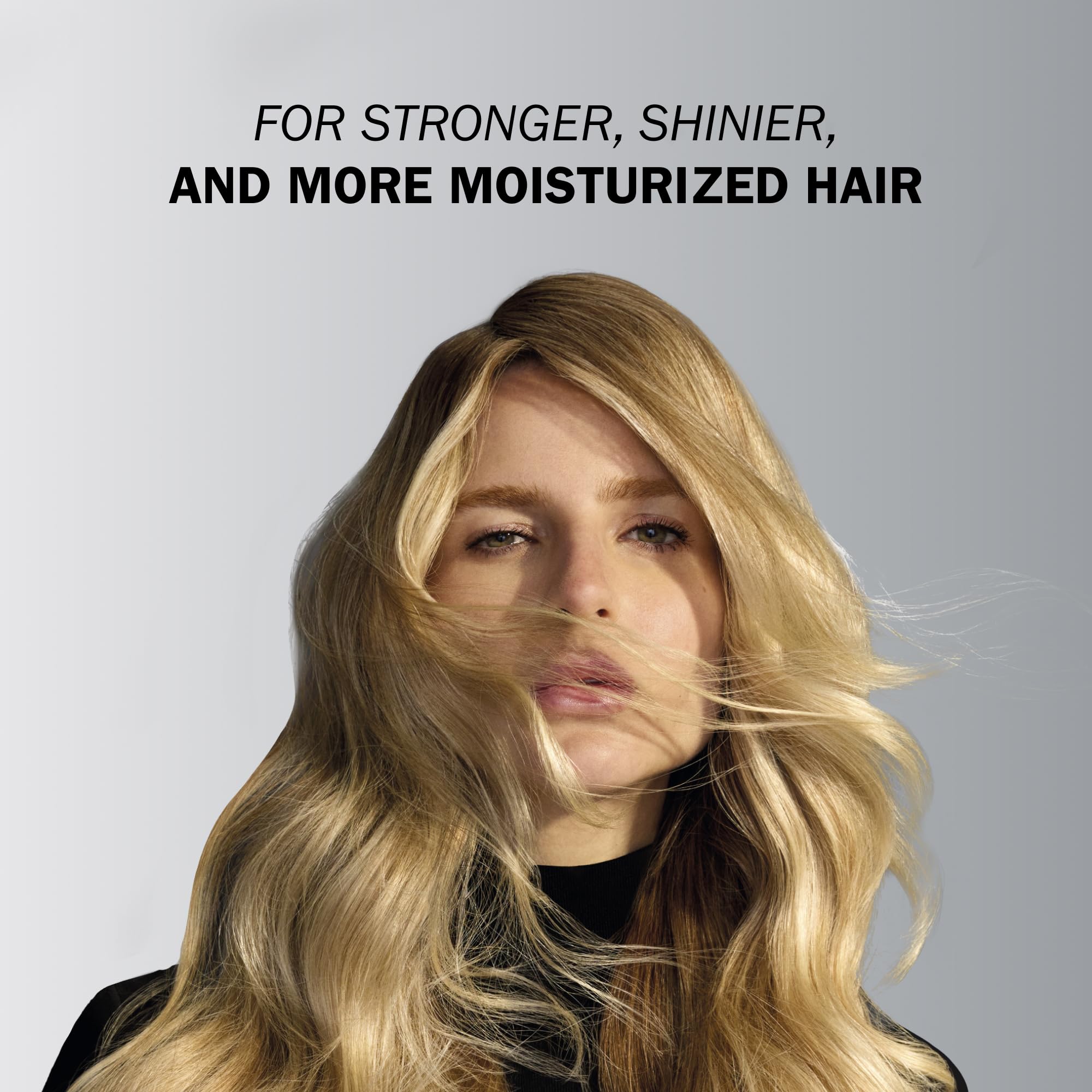 Hair strands before and after use show moisture improvement