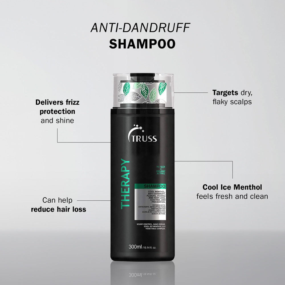 TRUSS Therapy shampoo massaged into wet hair for scalp care