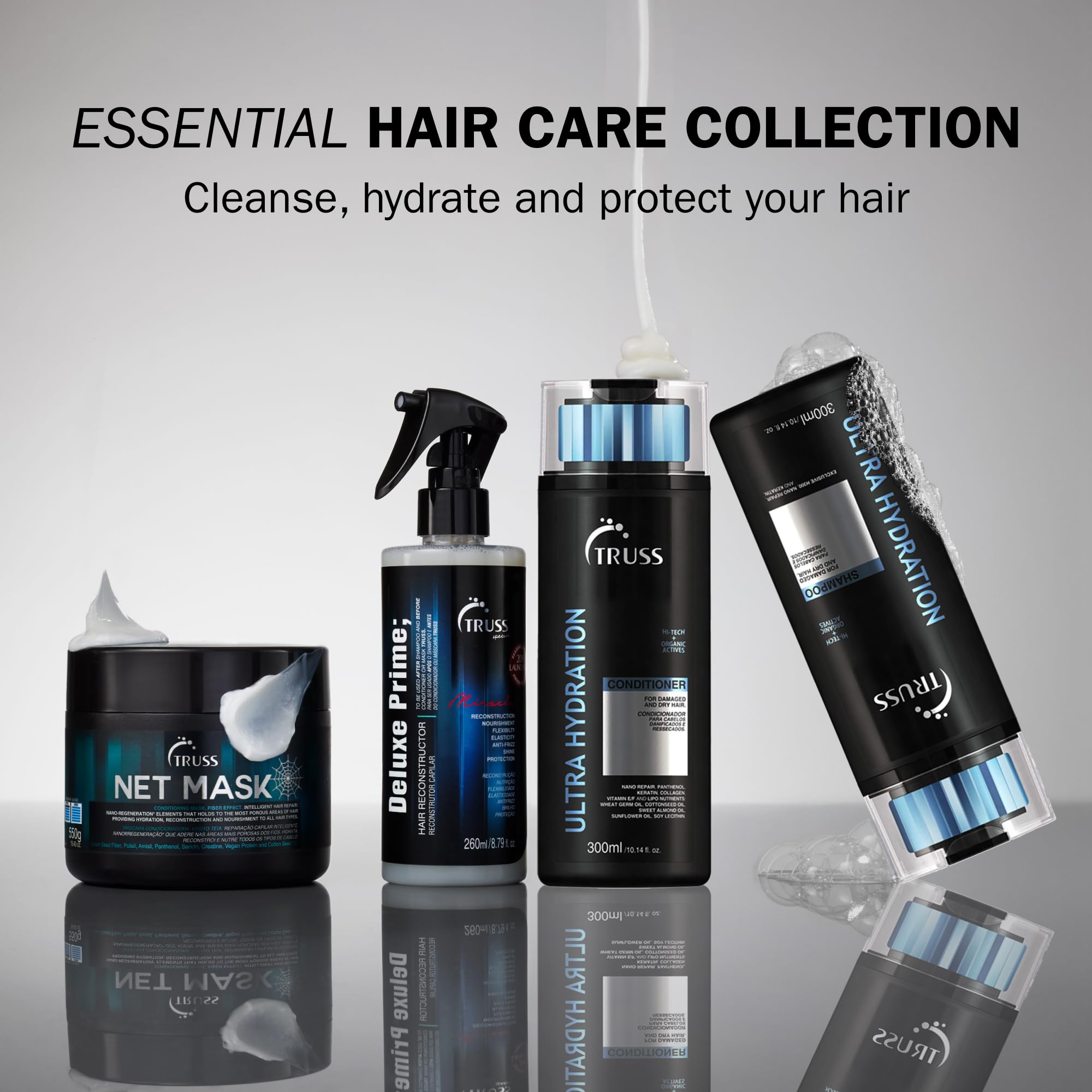 TRUSS Ultra Hydration frizz-control demo with sleek, controlled hair
