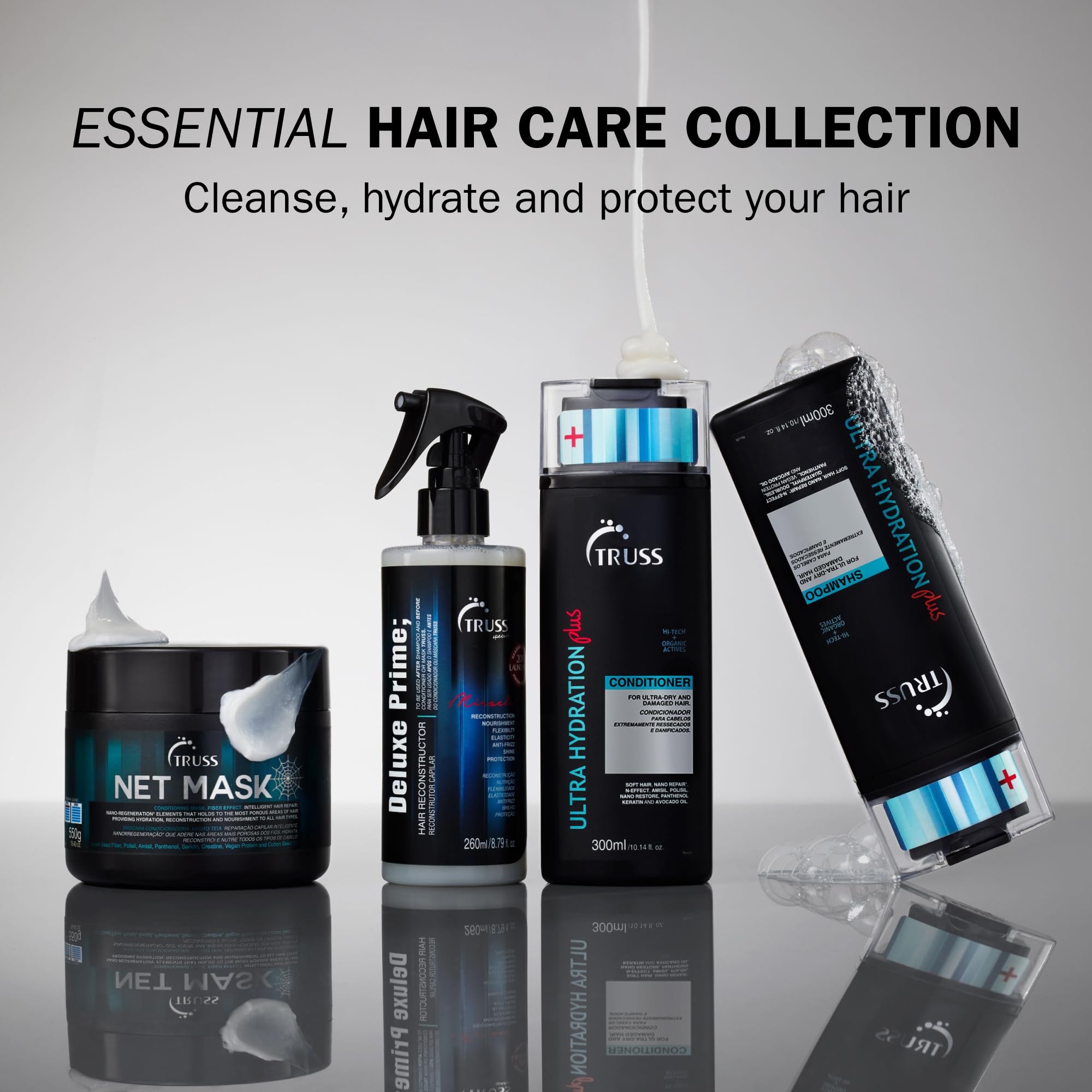 TRUSS Ultra Hydration Plus post-wash shine enhances healthy-looking strands