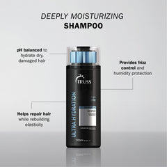 TRUSS Ultra Hydration Shampoo foam demonstrates rich, gentle cleansing