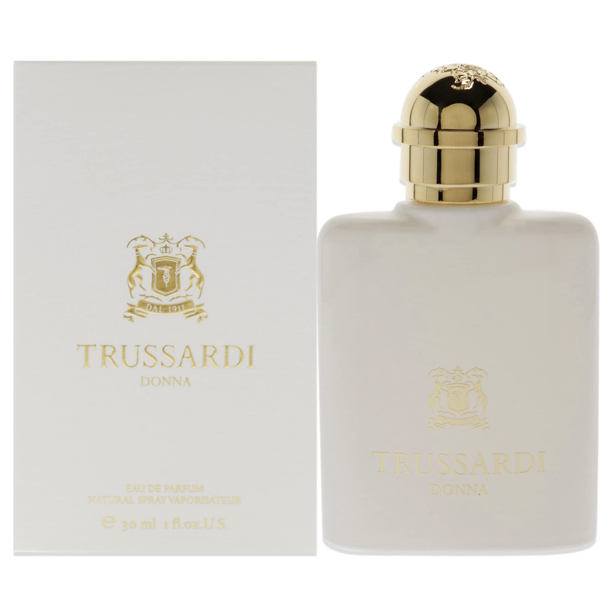 Trussardi Donna EDP bottle front view highlighting elegant floral oriental notes for evening wear