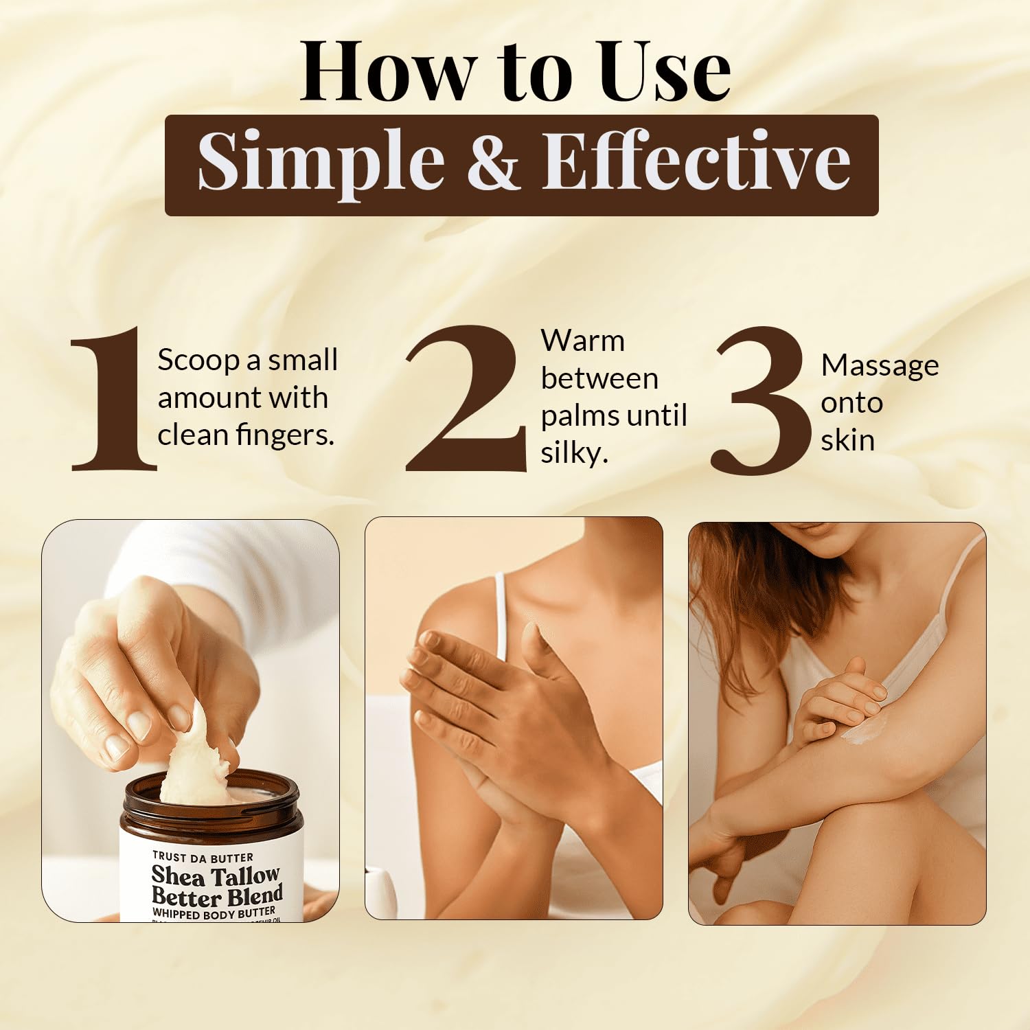 Black cherry scented Trust Da Butter applied to skin