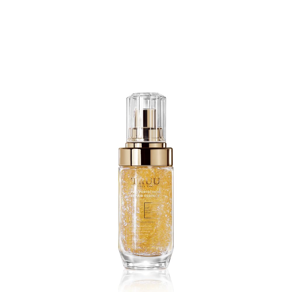 TRUU Pro Perfection bottle closeup highlights premium packaging and luxe serum.
