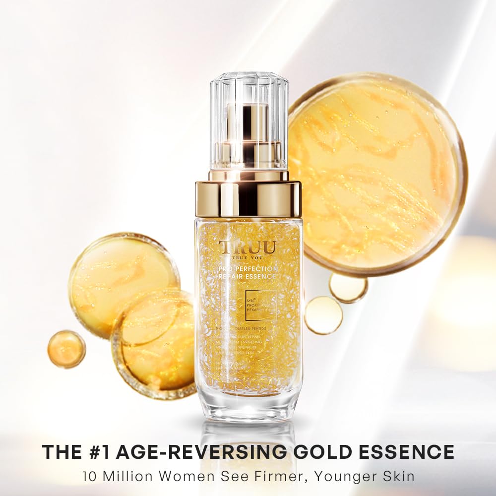 TRUU Pro Perfection serum swirl reveals rich texture for quick absorption.
