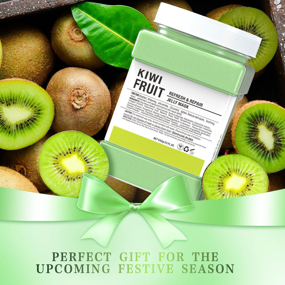 Mixing Truvenum Kiwi Jelly Mask Powder with water at a 4:3 ratio