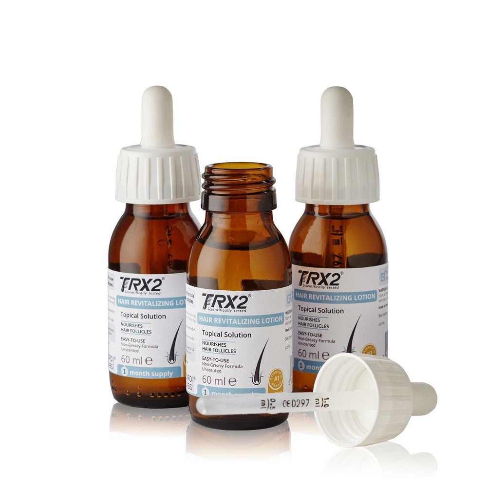 TRX2 Hair Revitalising Lotion before-after highlights potential appearance changes