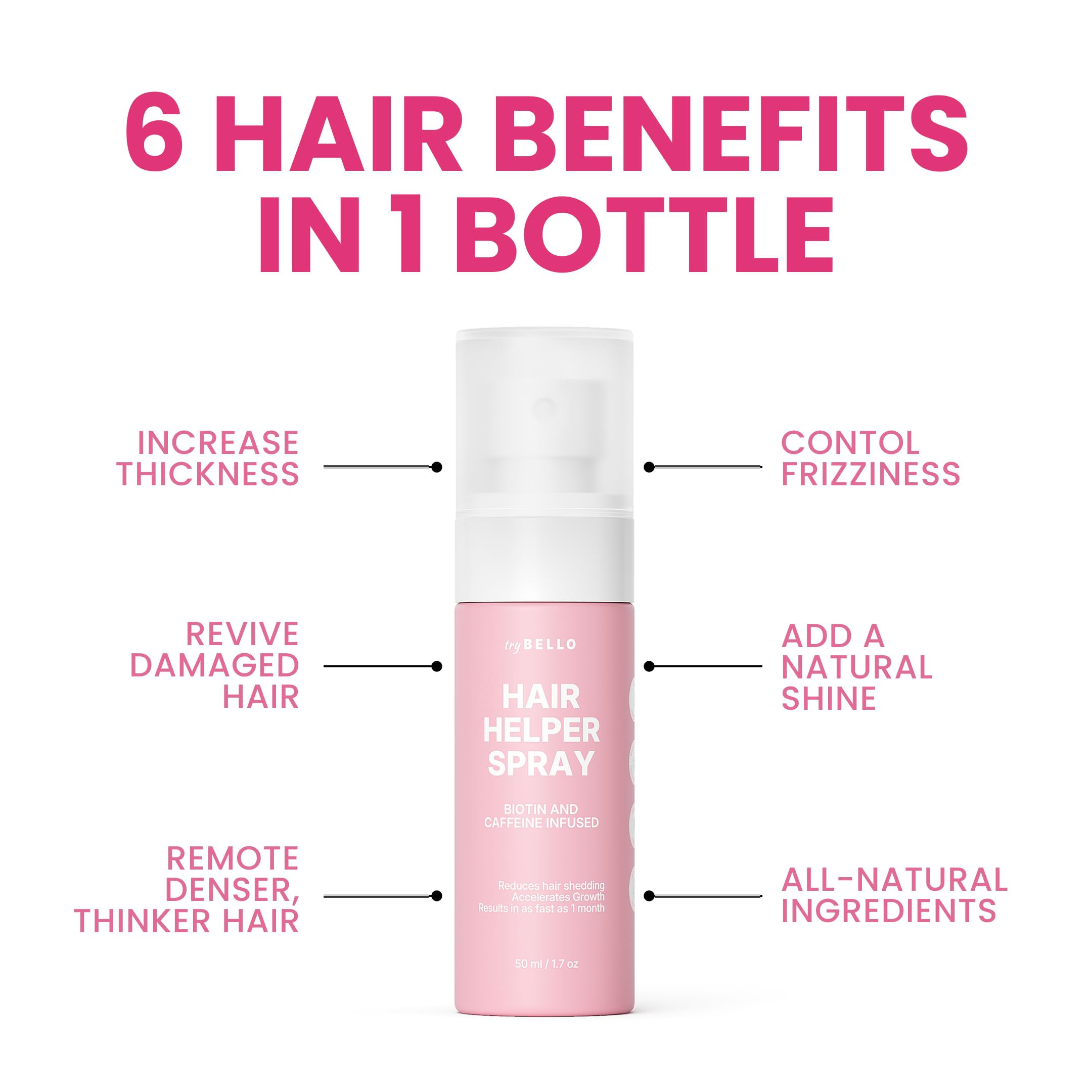 Trybello Hair Helper Spray application demonstrating easy leave-on routine