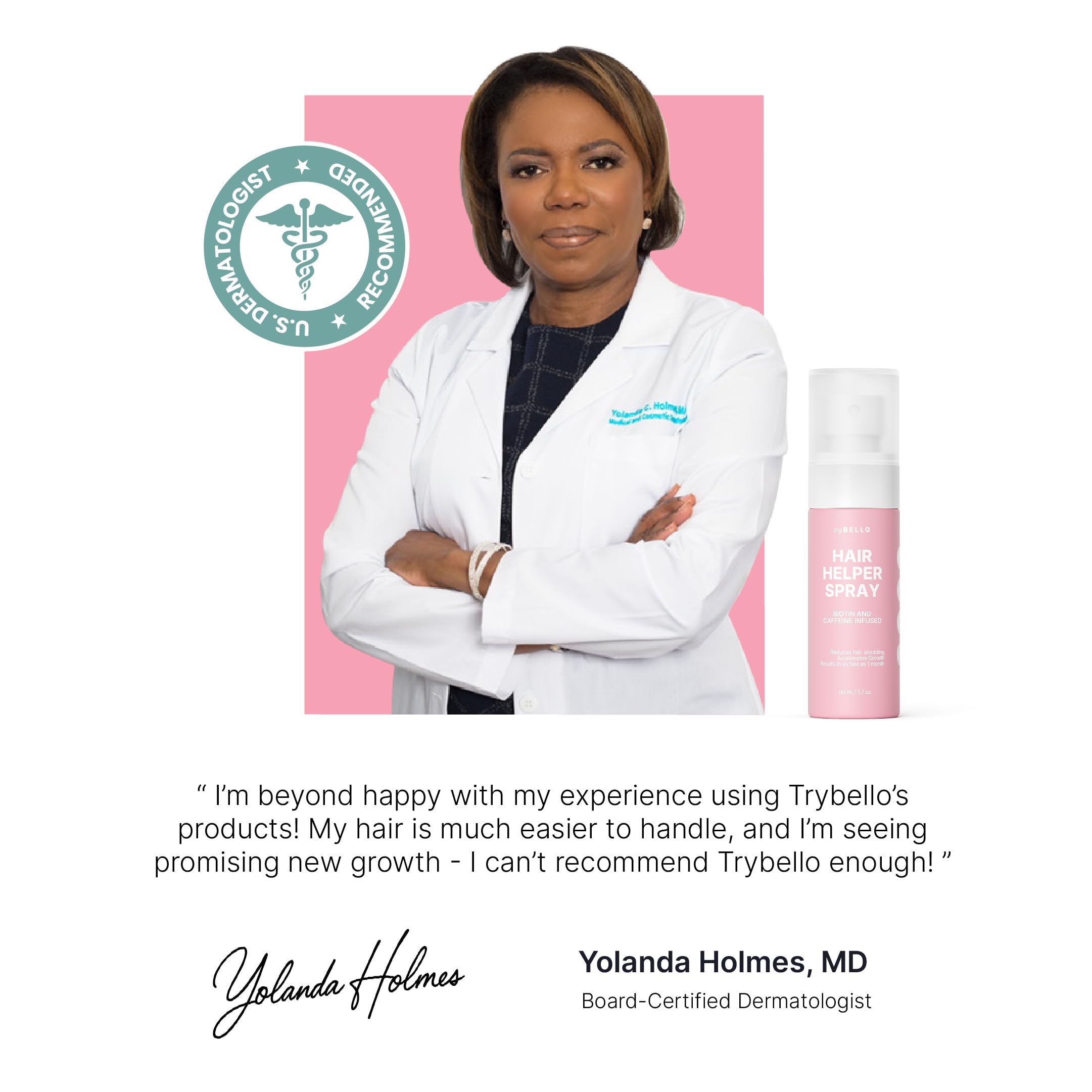 Trybello Hair Helper Spray detailed label for precise dosing