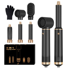 TryLater 5-in-1 hair dryer brush with magnetic heads for versatile styling.