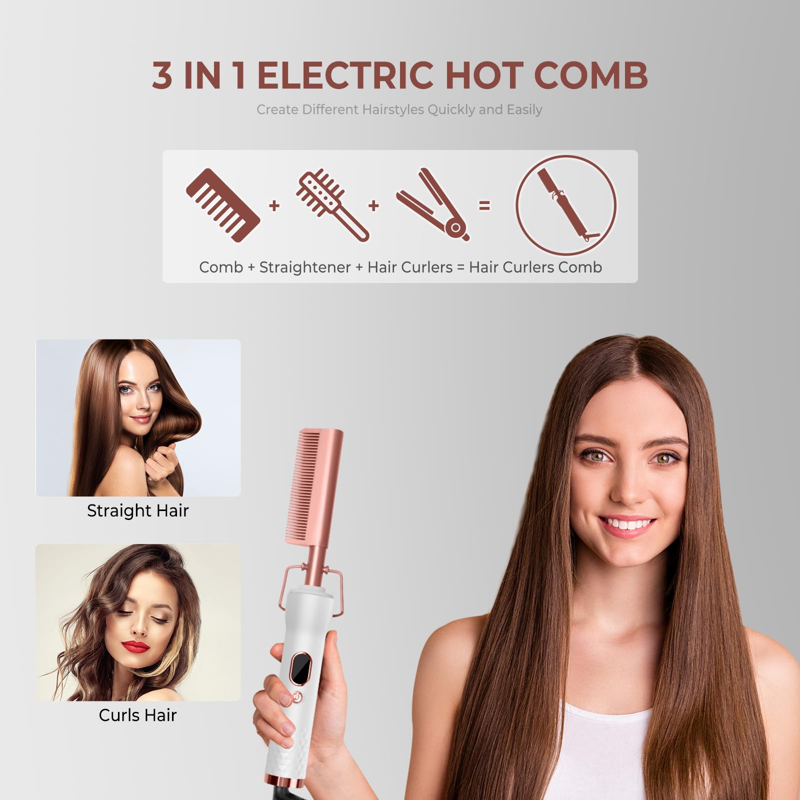 Trylater hot comb auto-off after 60 minutes ensures safe home use.