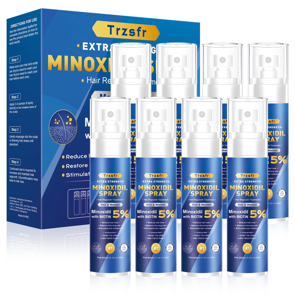 Trzsfr 5% Minoxidil spray bottle for targeted scalp application promoting hair growth