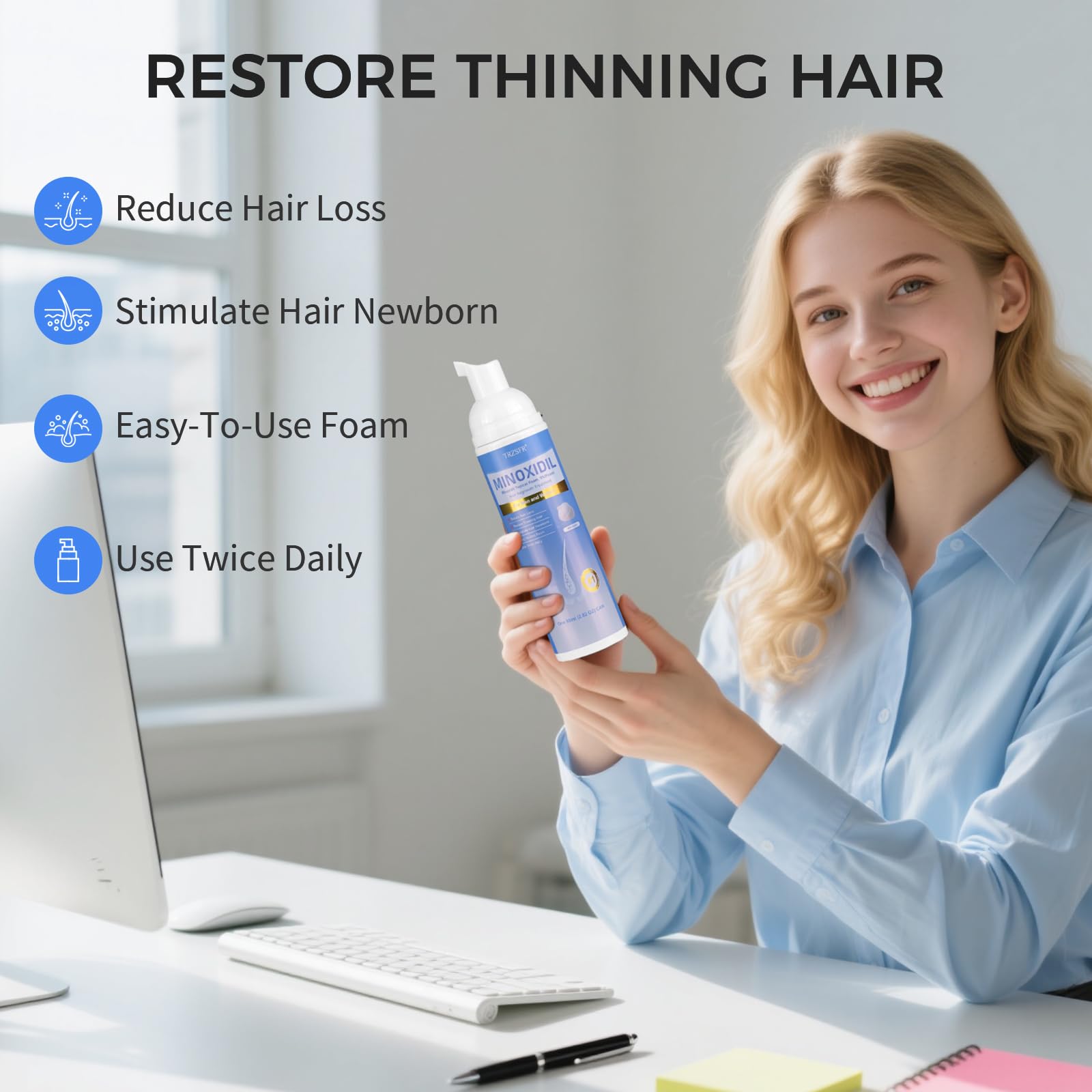 Trzsfr Foam dries quickly with no greasy residue.