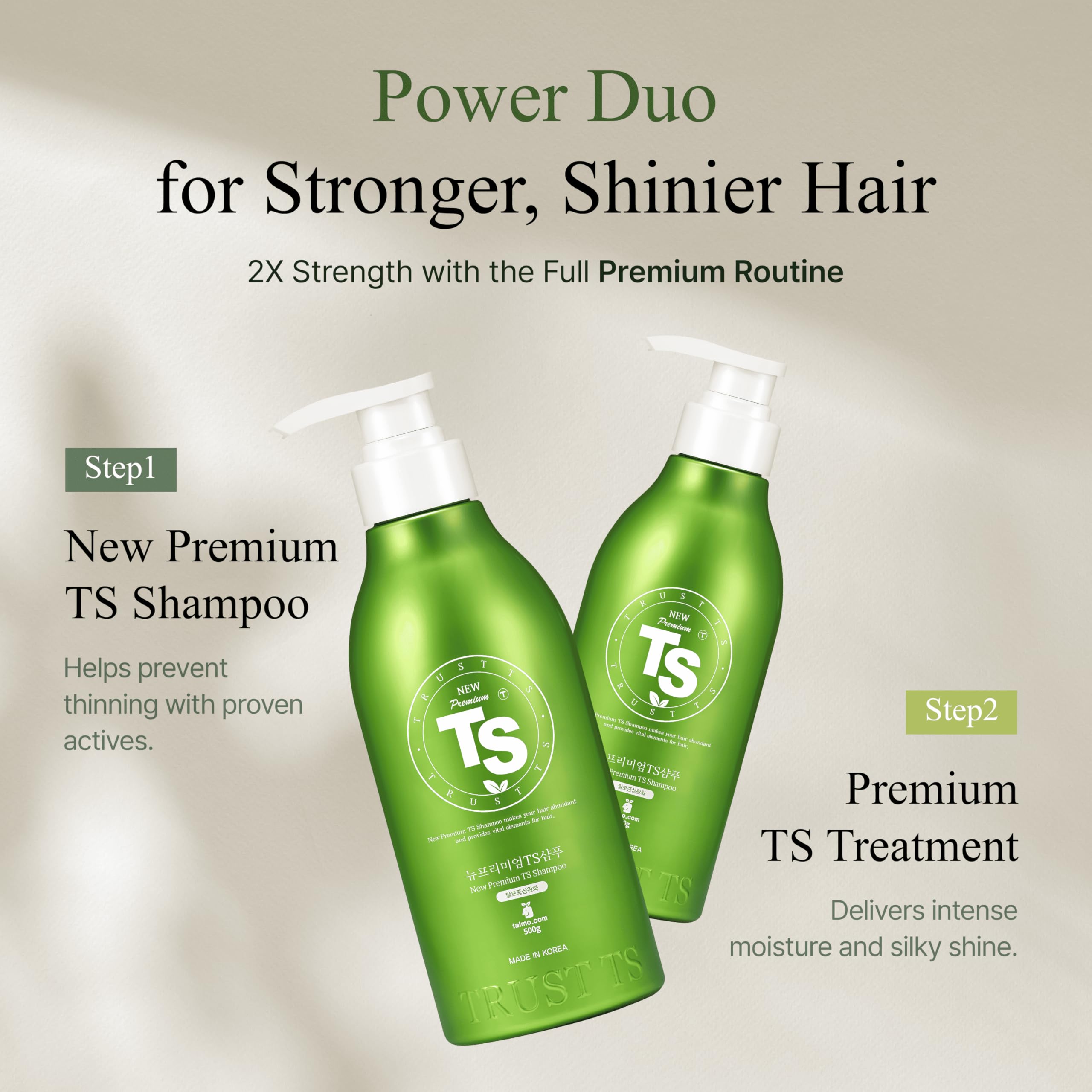 Icon signaling sulfate-free formula of TS New Premium Shampoo.