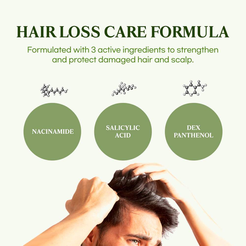 TS SHAMPOO applied to scalp shows gentle, soothing contact.