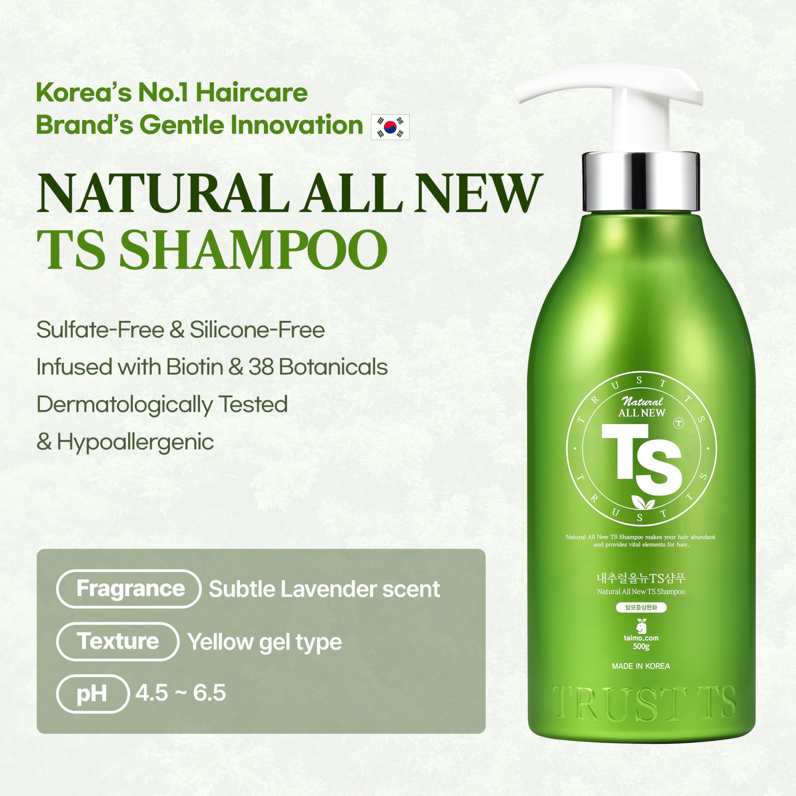 TS SHAMPOO foamy lather demonstrates rich, refreshing cleanse.