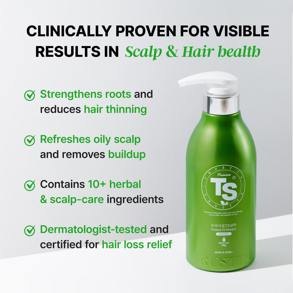 TS SHAMPOO Panthenol moisture close-up suggesting hydrating scalp care.