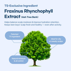 TS SHAMPOO silicone-free bottle blue cleanses without harsh ingredients.