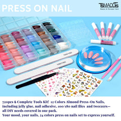 TsMADDTs 10g nail glue for fast, strong adhesion on almond nails.