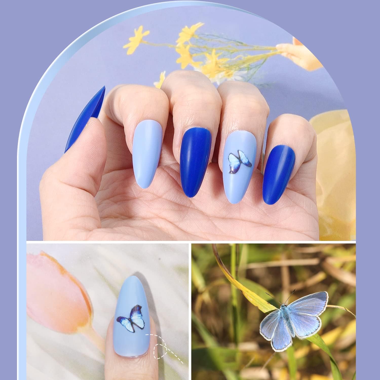 TsMADDTs butterflies and flowers stickers for decorative nail accents.