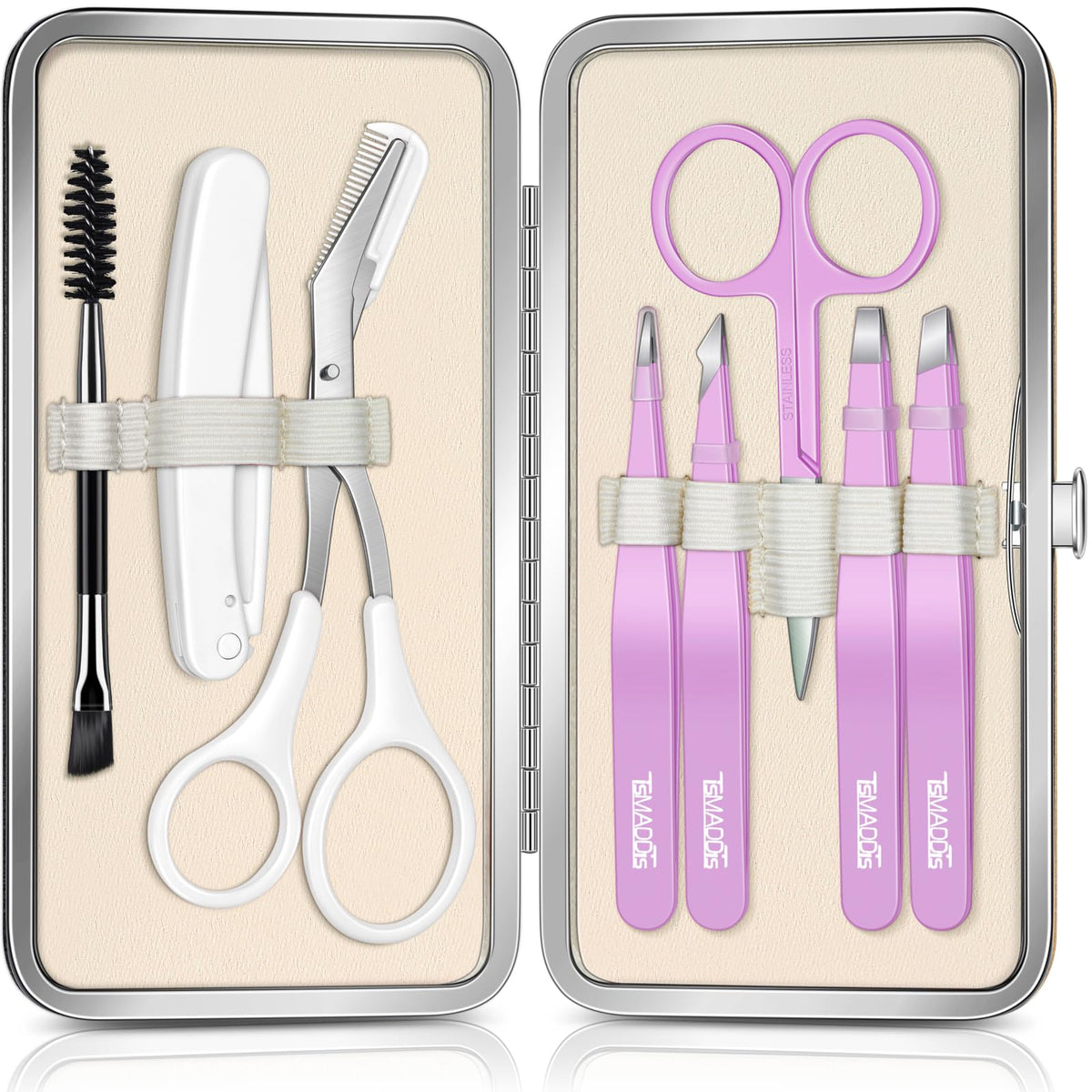 TsMADDTs Eyebrow Kit front view shows an all-in-one grooming set for precise shaping.