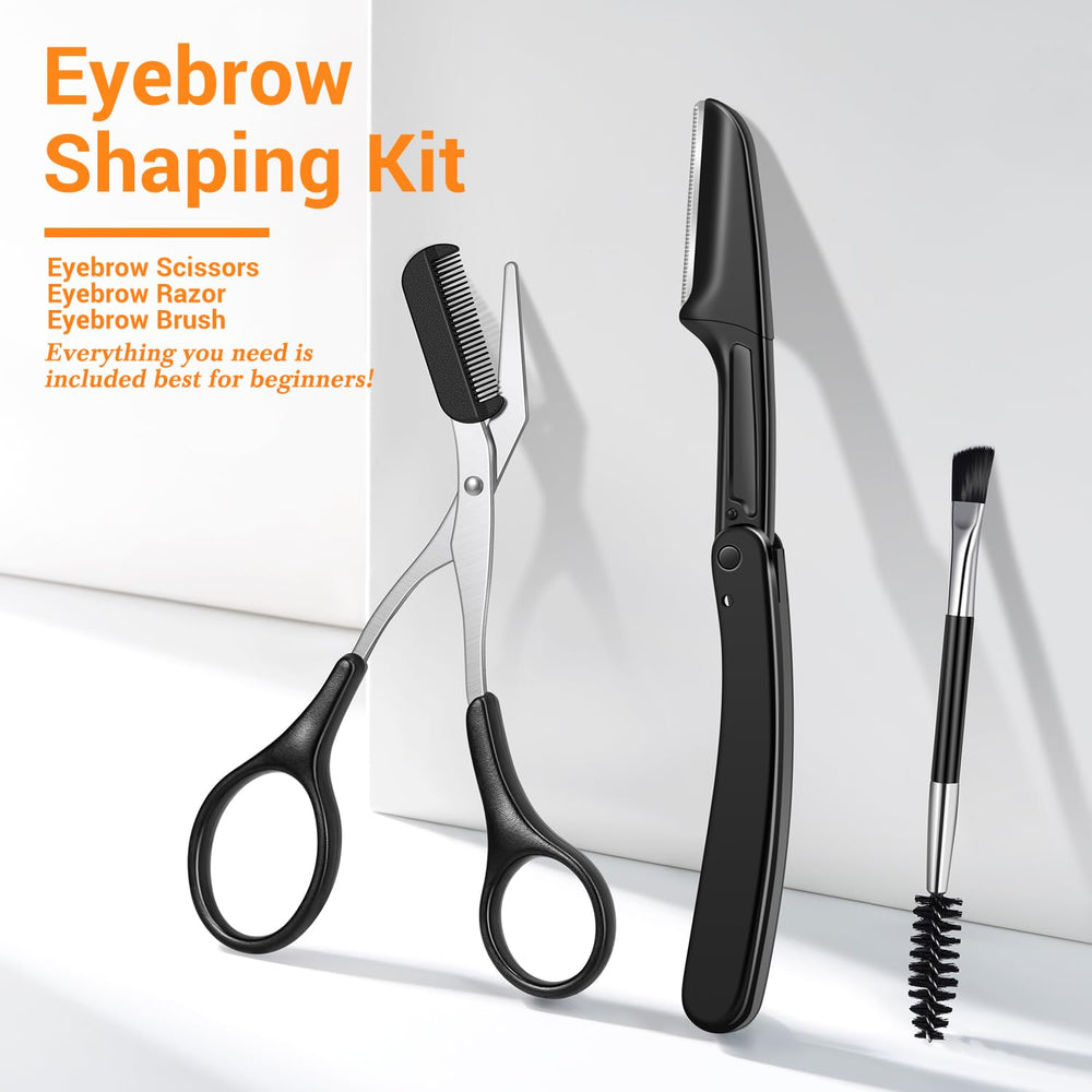 TsMADDTs eyebrow razor and brush for smooth grooming and lash separation.