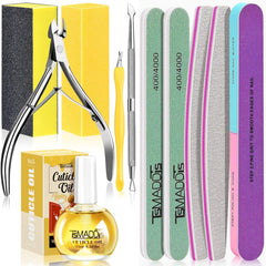 TsMADDTs nail buffers set front view for easy at-home manicure.
