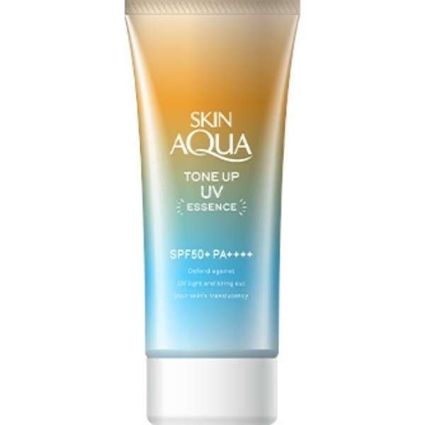 TSTADVANCE Skin Aqua Sunscreen tube texture shows light coverage and a natural glow.