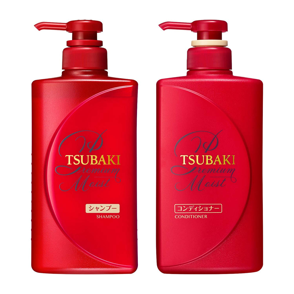 Tsubaki Moist Shampoo bottle offers deep hydration for dry, flat hair.