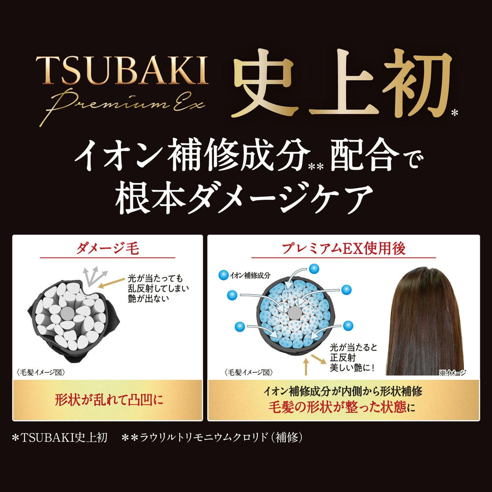 TSUBAKI Premium EX conditioner application on ends for smoother detangling