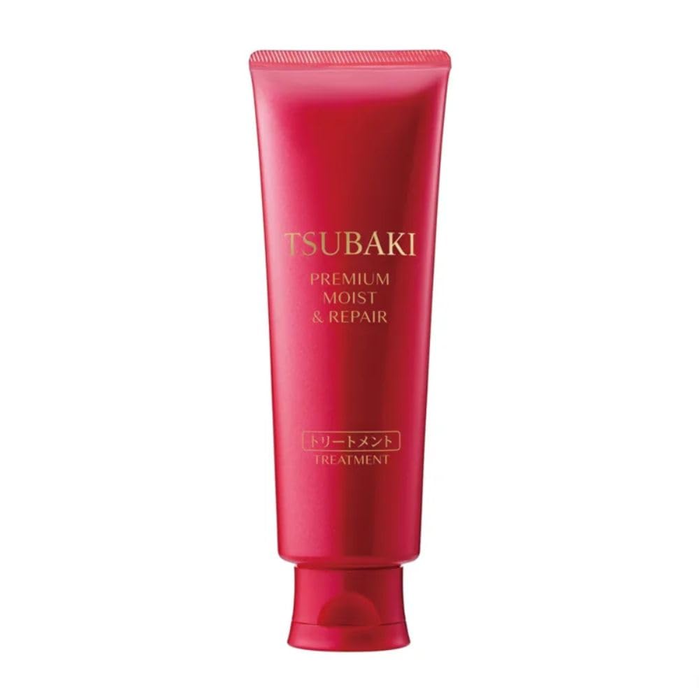 TSUBAKI Premium Moist & Repair Treatment bottle front delivering deep nourishment for shiny hair