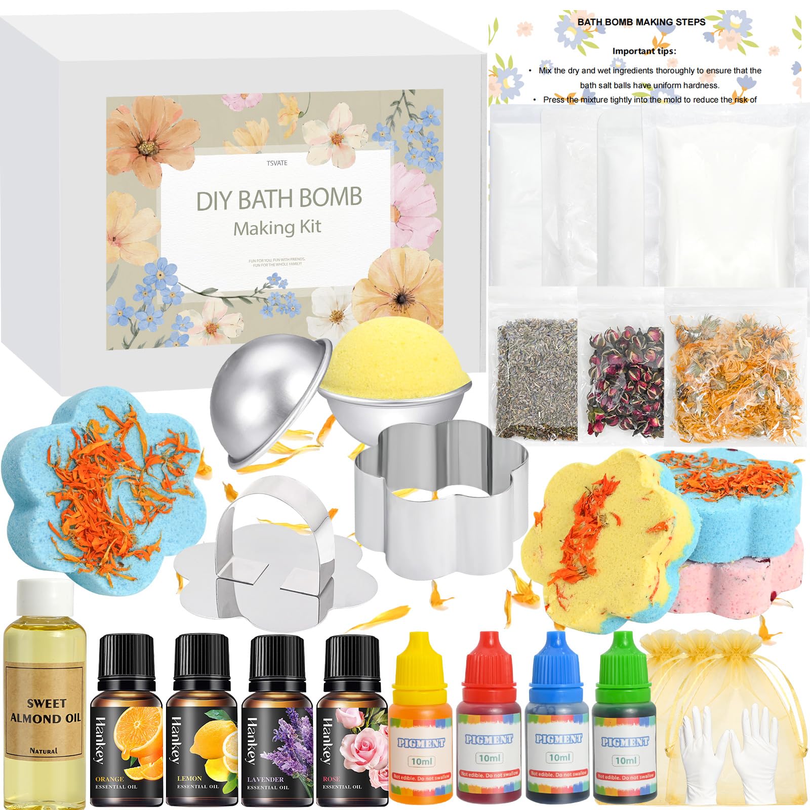 TSVATE bath bomb kit box showcases gifting-ready packaging for creative at-home spa projects