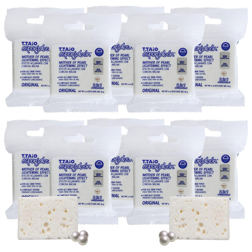 TTaio Esponjabon mini travel sponges in a 10-pack for on-the-go cleansing