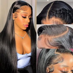 TTSMINS 28-inch straight lace front wig with natural hairline for everyday wear.