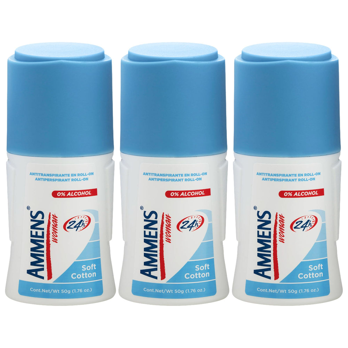 Tu Salud Plus Ammens roll-on deodorant demonstrates precise, mess-free application for daily use.