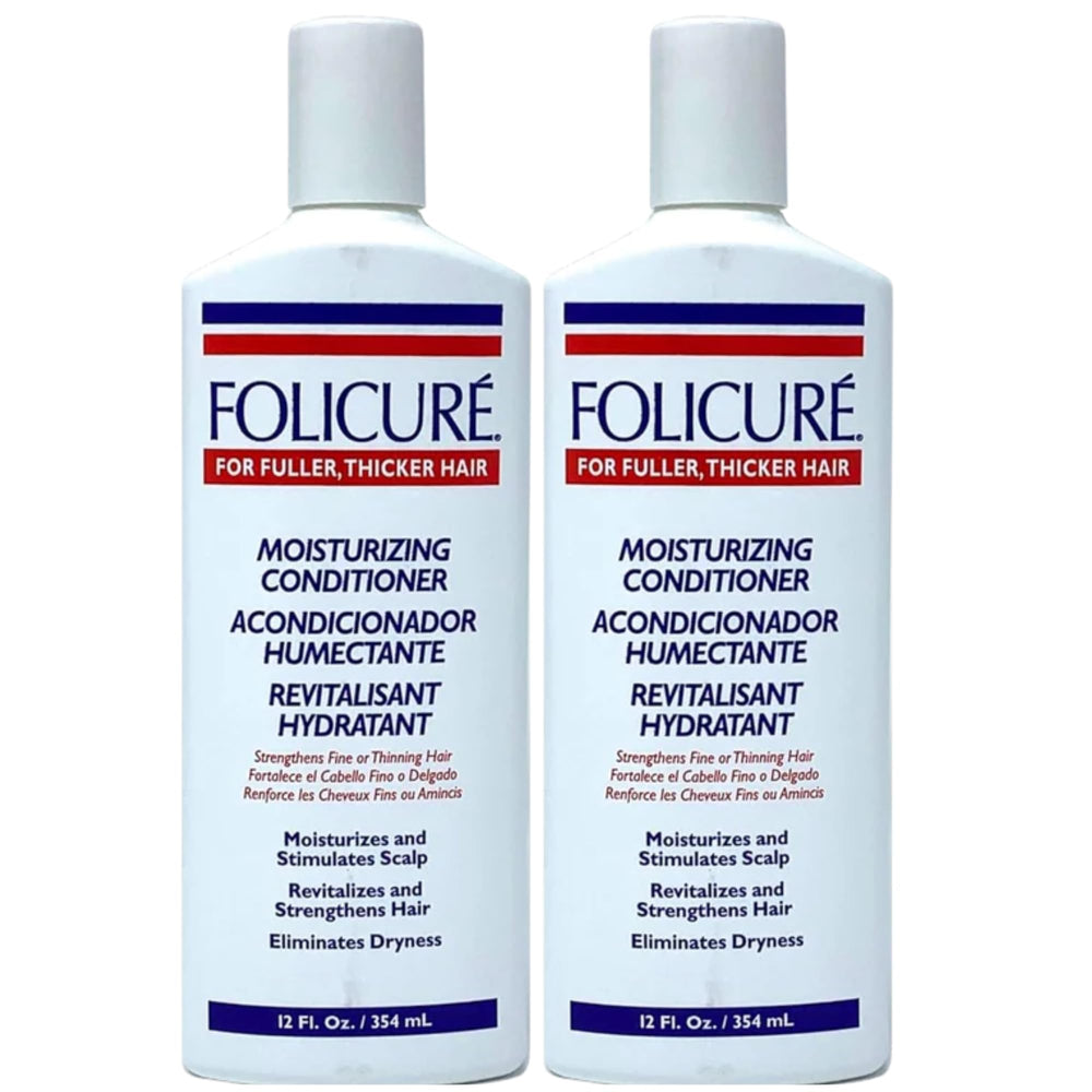 Tu Salud Plus Folicure Conditioner bottle pour demonstrates easy distribution for even conditioning.