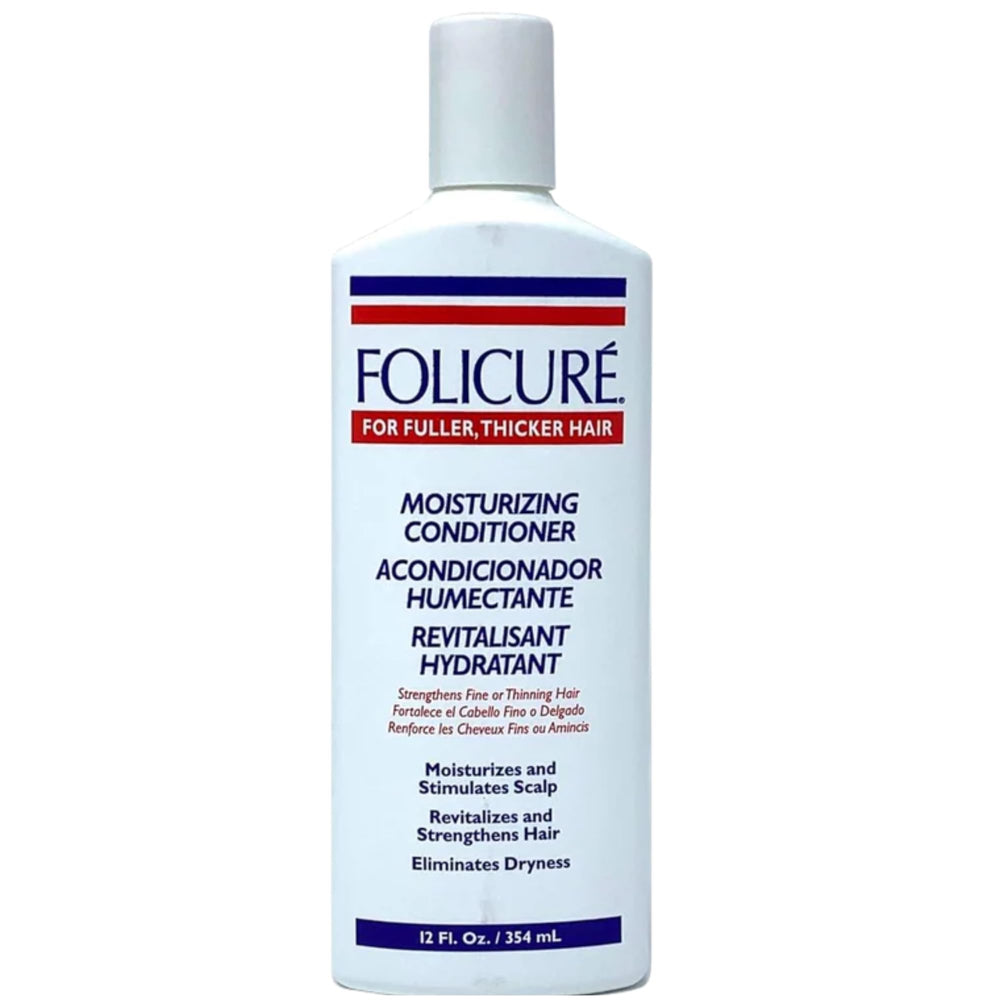 Tu Salud Plus Folicure Conditioner label closeup highlighting moisturizing formula.