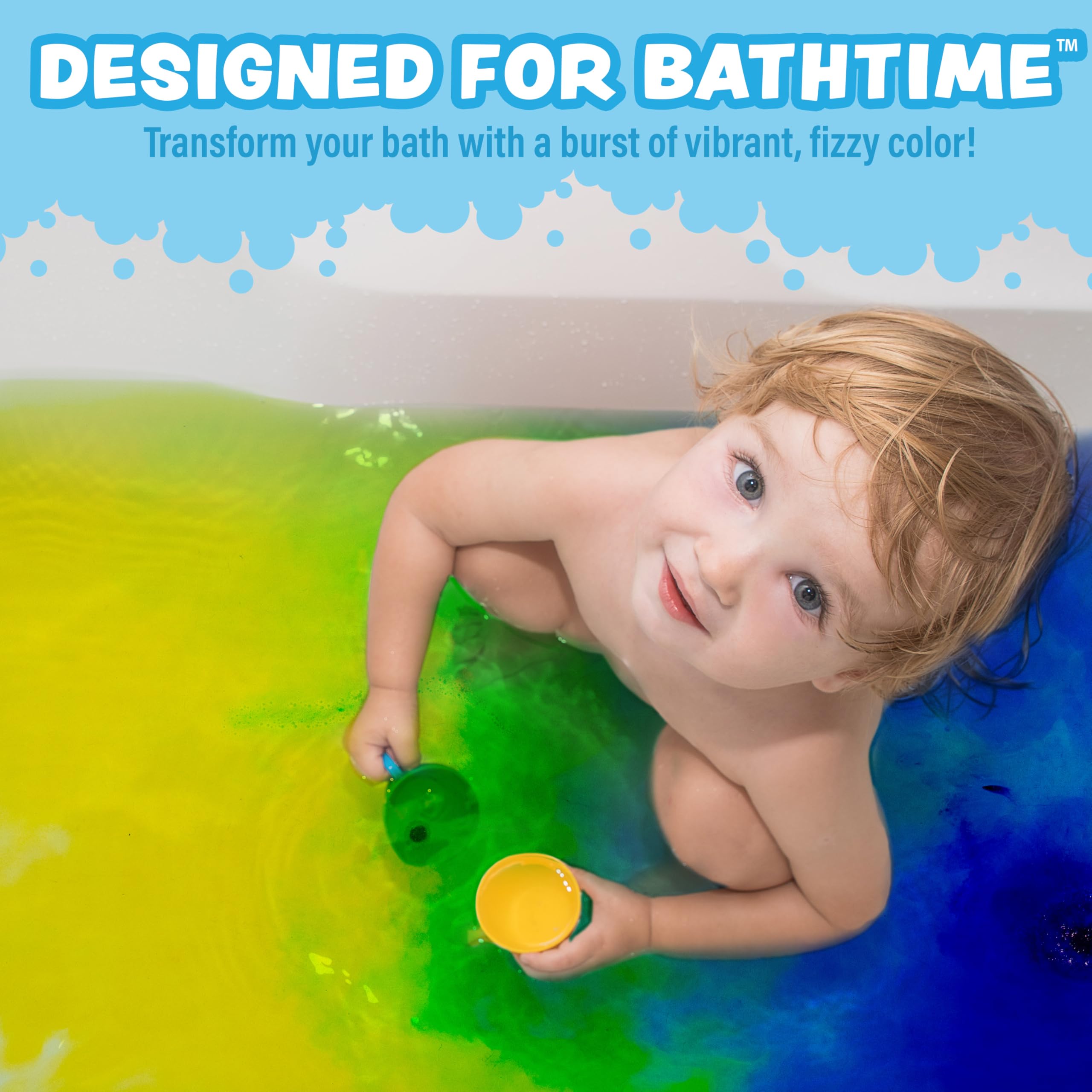 Tub Works Bath Color Pops color chart shows 12 vibrant hues for playful baths