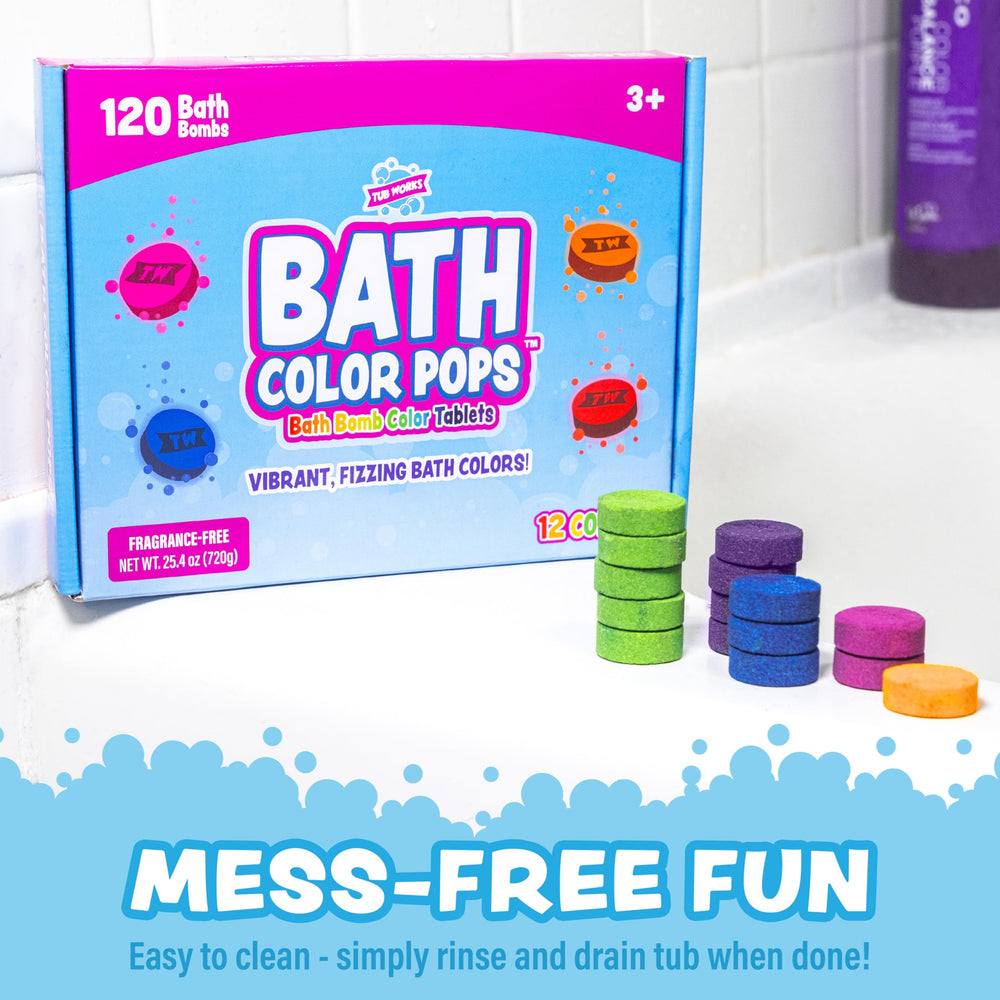 Tub Works Bath Color Pops supports color recognition and creative play