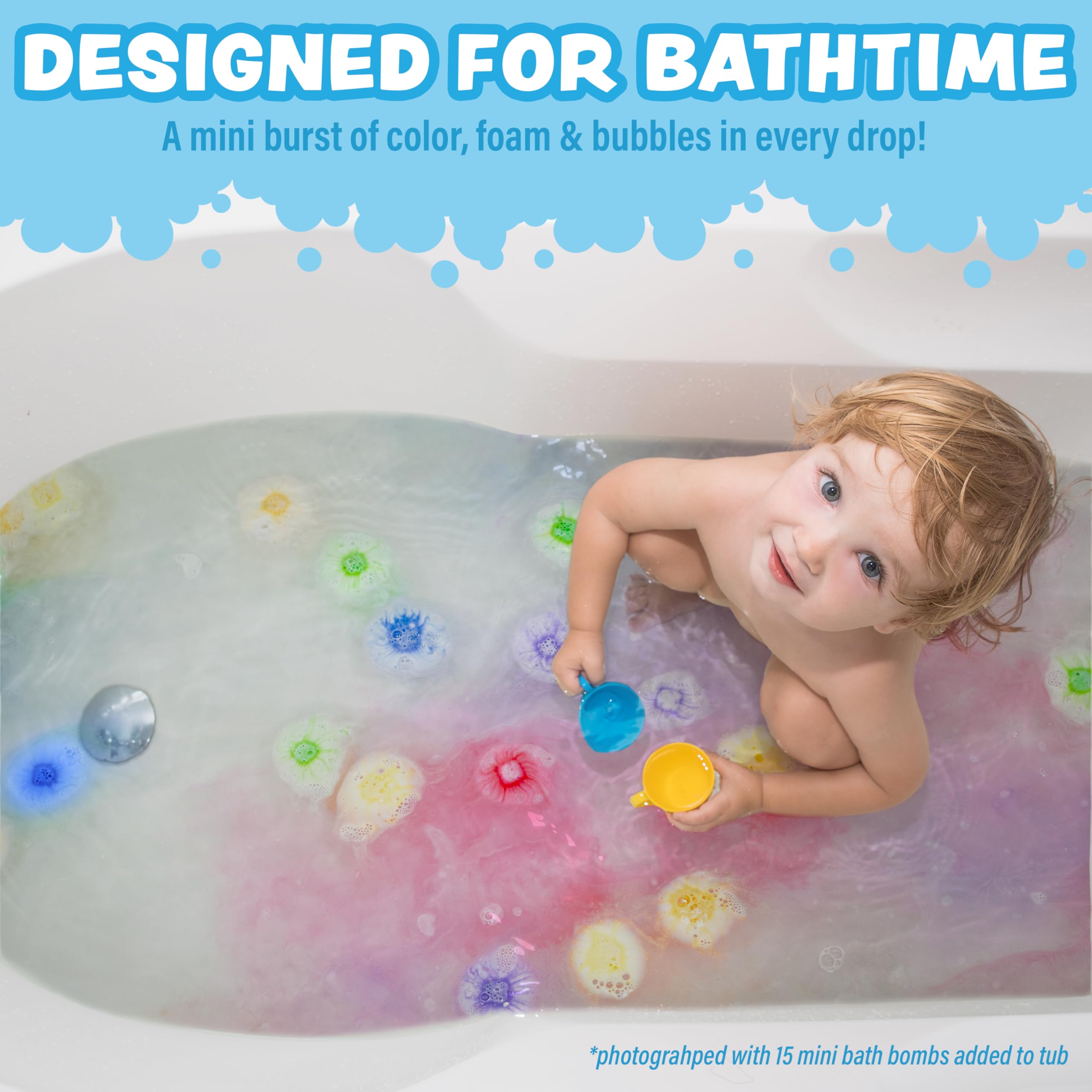 Lil' Bursts color bloom creates vibrant tub art for kids.