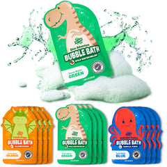 Tub Works Magical Kids Bubble Bath Dino Adventure green with vibrant bubbles for imaginative play.