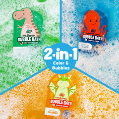 Tub Works Magical Kids Bubble Bath Friendly Dragon orange delivers long-lasting bubbles.