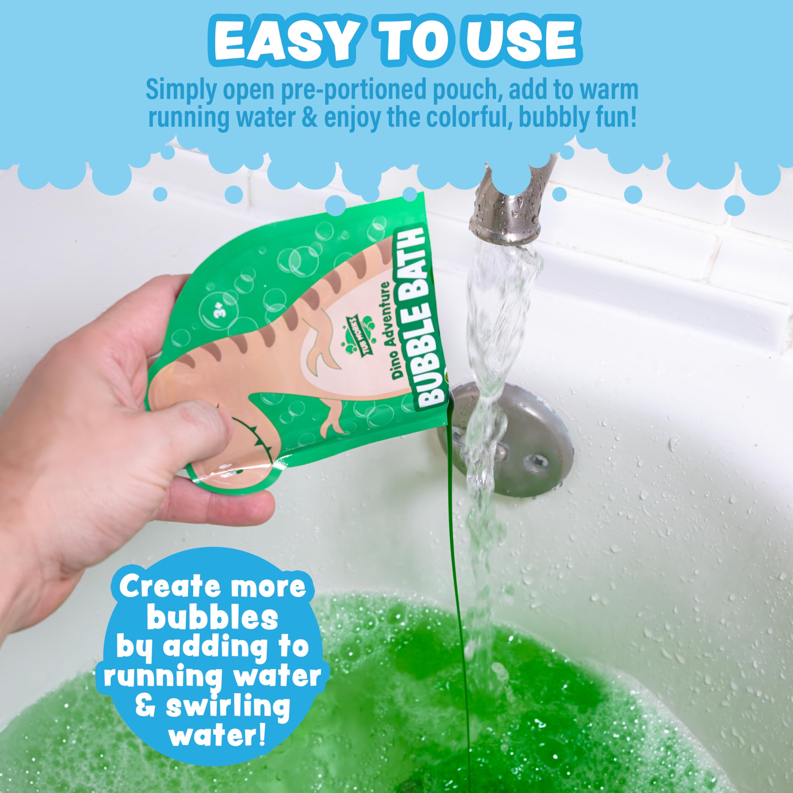 Tub Works Bubble Bath Underwater Explorer blue thick foam for playful baths.