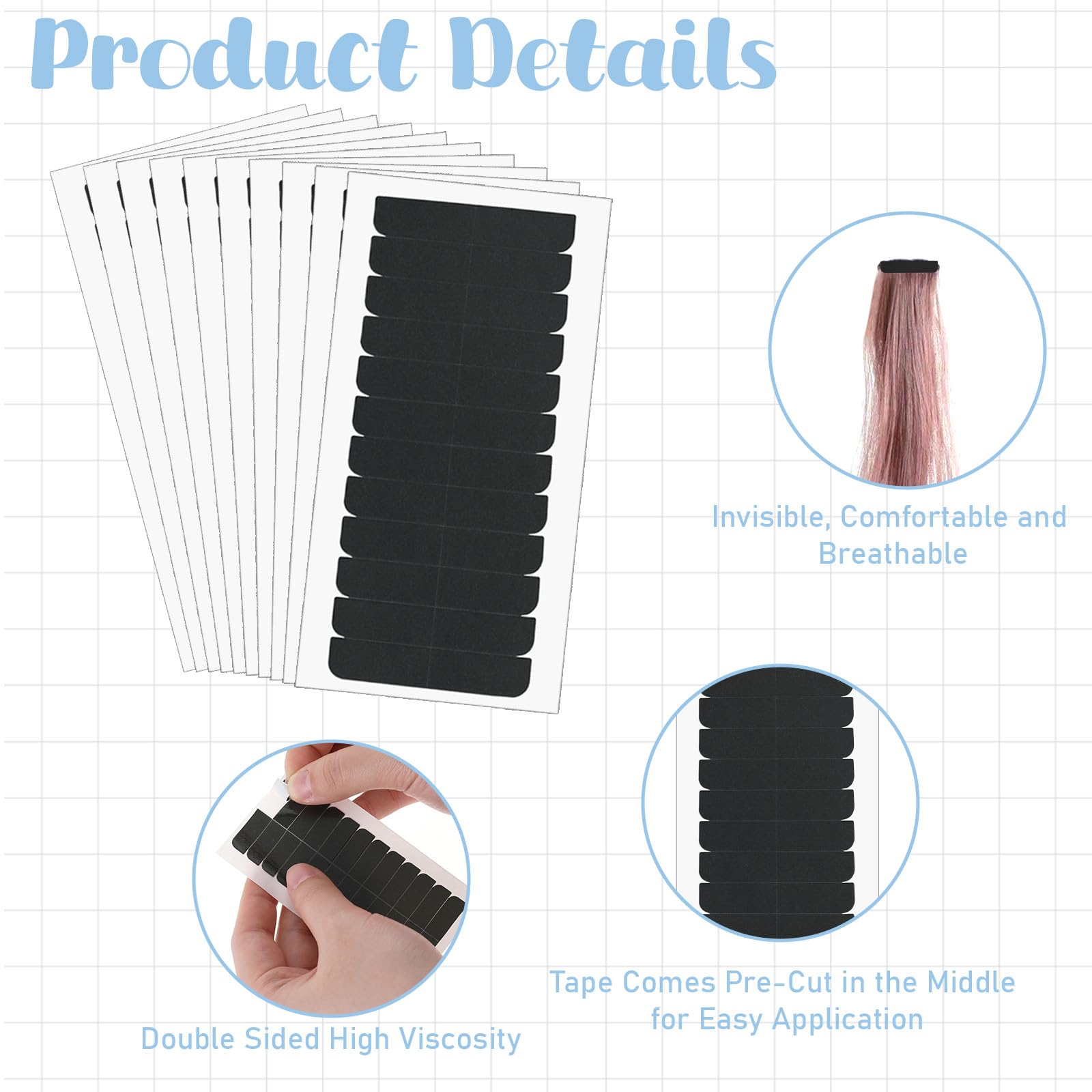 Tucnoeu durable, moisture-proof tape keeps extensions secure longer.
