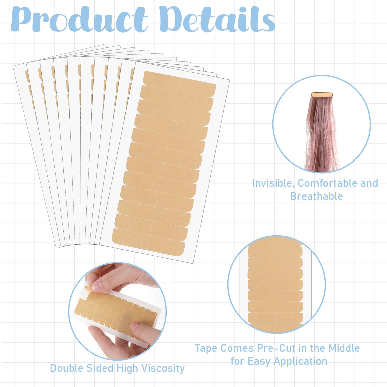 Tucnoeu thin transparent tape blends invisibly with hair for seamless extensions.