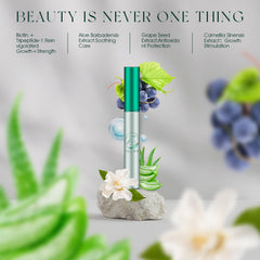 TUDPA Eyelash Serum closeup lashes illustrating potential density and length