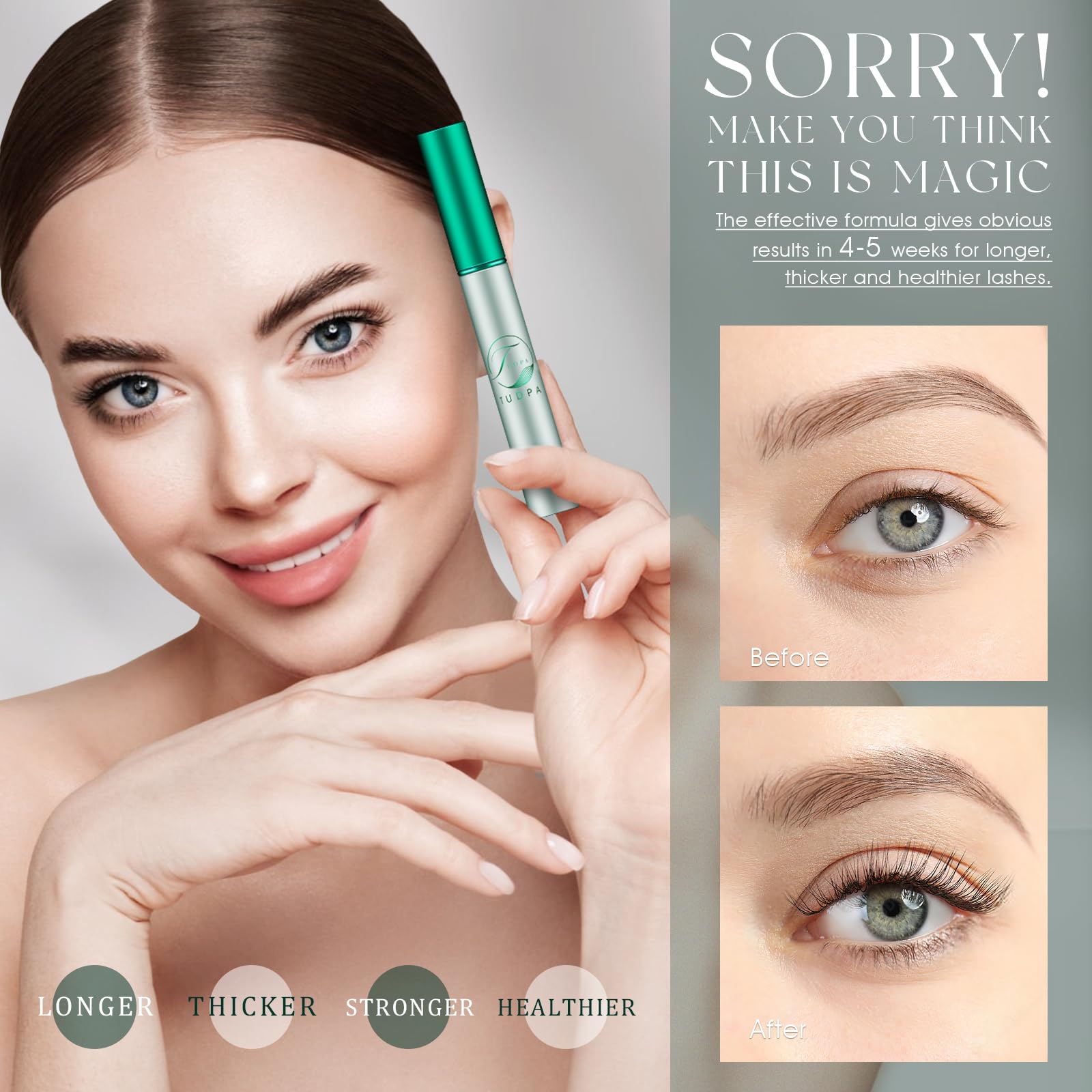 TUDPA Eyelash Serum with grape seed extract for natural nourishment