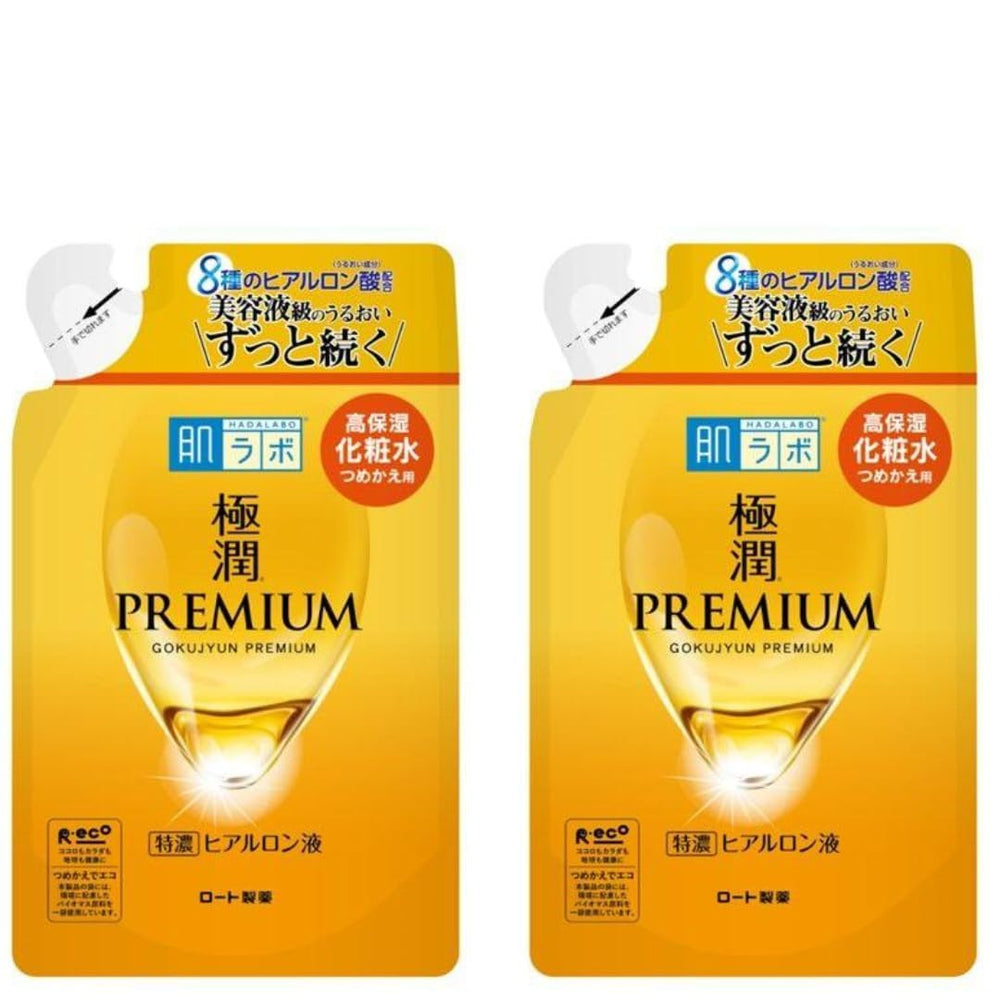 TUKIMA Hada Labo Gokujyun Premium lotion bottle close-up for deep hydration.