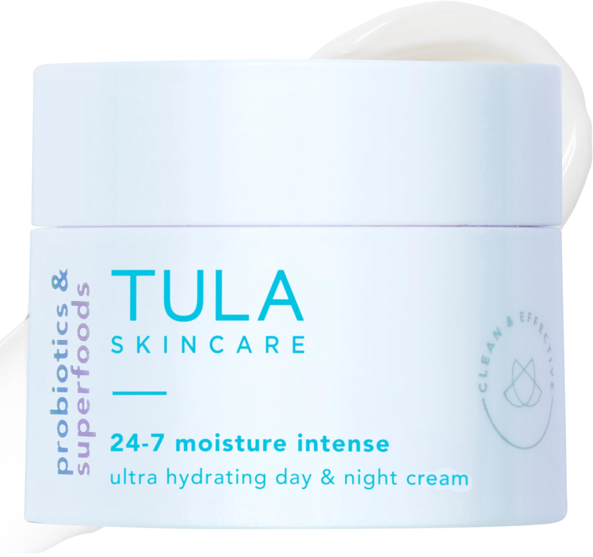 TULA 24-7 Moisture Cream bottle close-up highlights travel-friendly hydration